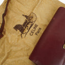 Céline Triomphe Burgundy Shiny Calfskin Shouder Bag