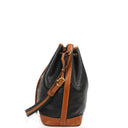 Celine Vintage Black Grained Leather Drawstring Bucket Bag