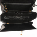 Celine Vintage Caleche Horse Carriage Black Box Calf Shoulder Bag