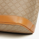 Celine Vintage Macadam Triomphe Beige Drawstring Bucket Bag