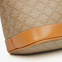Celine Vintage Macadam Triomphe Beige Drawstring Bucket Bag