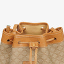 Celine Vintage Macadam Triomphe Beige Drawstring Bucket Bag