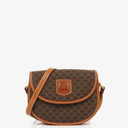 Celine Vintage Macadam Triomphe Brown Crossbody Bag