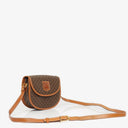 Celine Vintage Macadam Triomphe Brown Crossbody Bag