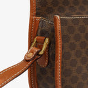 Celine Vintage Macadam Triomphe Brown Crossbody Bag