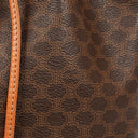 Celine Vintage Macadam Triomphe Brown Drawstring Bucket Bag