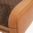 Celine Vintage Macadam Triomphe Brown Drawstring Bucket Bag