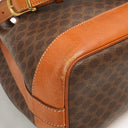 Celine Vintage Macadam Triomphe Brown Drawstring Bucket Bag