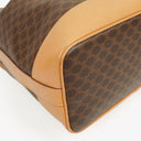 Celine Vintage Macadam Triomphe Brown Drawstring Bucket Bag