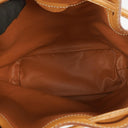 Celine Vintage Macadam Triomphe Brown Drawstring Bucket Bag