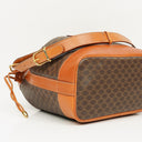 Celine Vintage Macadam Triomphe Brown Drawstring Bucket Bag