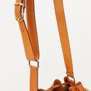 Celine Vintage Macadam Triomphe Brown Drawstring Bucket Bag