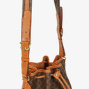 Celine Vintage Macadam Triomphe Brown Drawstring Bucket Bag