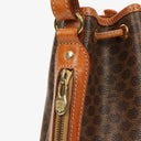 Celine Vintage Macadam Triomphe Brown Drawstring Bucket Bag