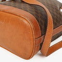 Celine Vintage Macadam Triomphe Brown Drawstring Bucket Bag
