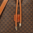 Celine Vintage Macadam Triomphe Brown Drawstring Bucket Bag
