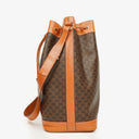 Celine Vintage Macadam Triomphe Brown Drawstring Bucket Bag