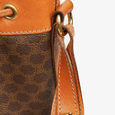 Celine Vintage Macadam Triomphe Brown Drawstring Bucket Bag