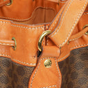 Celine Vintage Macadam Triomphe Brown Drawstring Bucket Bag
