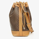 Celine Vintage Macadam Triomphe Brown Drawstring Bucket Bag