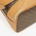 Celine Vintage Macadam Triomphe Brown Drawstring Bucket Bag