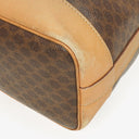 Celine Vintage Macadam Triomphe Brown Drawstring Bucket Bag