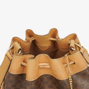 Celine Vintage Macadam Triomphe Brown Drawstring Bucket Bag