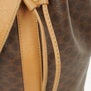 Celine Vintage Macadam Triomphe Brown Drawstring Bucket Bag