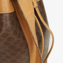Celine Vintage Macadam Triomphe Brown Drawstring Bucket Bag
