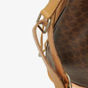 Celine Vintage Macadam Triomphe Brown Drawstring Bucket Bag