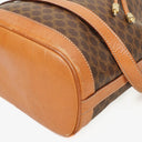 Celine Vintage Macadam Triomphe Brown Drawstring Bucket Bag