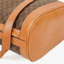 Celine Vintage Macadam Triomphe Brown Drawstring Bucket Bag