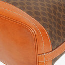 Celine Vintage Macadam Triomphe Brown Drawstring Bucket Bag