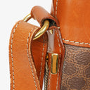 Celine Vintage Macadam Triomphe Brown Drawstring Bucket Bag