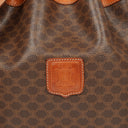 Celine Vintage Macadam Triomphe Brown Drawstring Bucket Bag