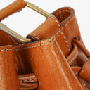 Celine Vintage Macadam Triomphe Brown Drawstring Bucket Bag