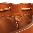 Celine Vintage Macadam Triomphe Brown Drawstring Bucket Bag With Pouch