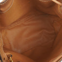 Celine Vintage Macadam Triomphe Brown Drawstring Small Bucket Bag