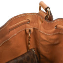 Celine Vintage Macadam Triomphe Brown Drawstring Small Bucket Bag
