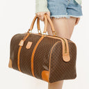 Celine Vintage Macadam Triomphe Brown Travel Bag