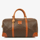 Celine Vintage Macadam Triomphe Brown Travel Bag