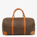 Celine Vintage Macadam Triomphe Brown Travel Bag