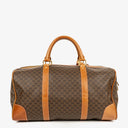 Celine Vintage Macadam Triomphe Brown Travel Bag