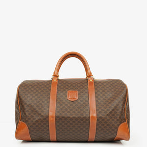 Celine Vintage Macadam Triomphe Brown Travel Bag