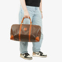 Celine Vintage Macadam Triomphe Brown Travel Bag