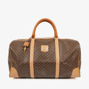 Celine Vintage Macadam Triomphe Brown Travel Bag