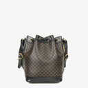 Celine Vintage Macadam Triomphe Drawstring Bucket Bag