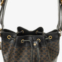 Celine Vintage Macadam Triomphe Drawstring Bucket Bag