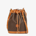 Celine Vintage Macadam Triomphe Drawstring Bucket Bag