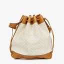 Celine Vintage Macadam Triomphe Drawstring Bucket Bag